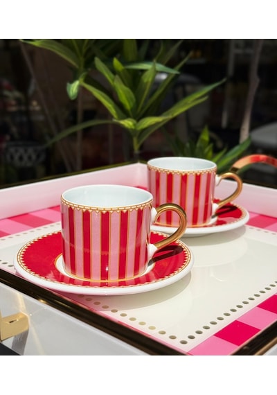 2 Kişilik Red Double Kahve Fincanı-5152 Kırmızı