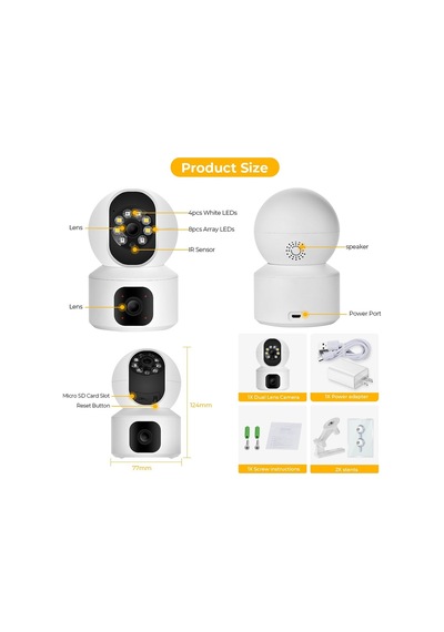 Kalite Wifi Çift Kamera Dünyanın Her Yerinden Canlı Izleme