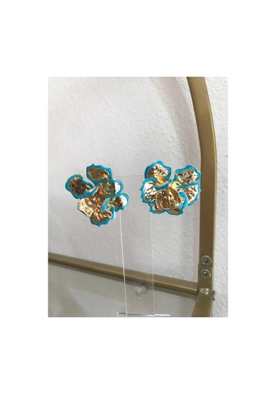 Linalya Jewelry Çiçek Küpe Turkuaz - Model 243