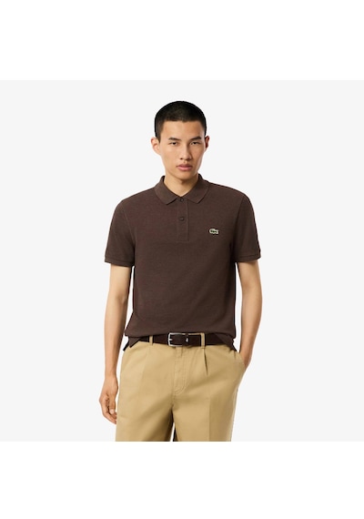 Lacoste Klasik Erkek Triko Örme Yazlık İnce Polo T- shirt Kahverengi
