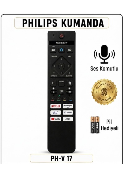 Ph-v17 Ses Komutlu Kumanda Pil