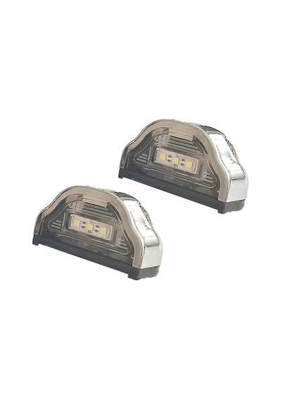 2 Adet Tır Kamyon Dorse Plaka Lambası Kobra Krom 12-24 Volt