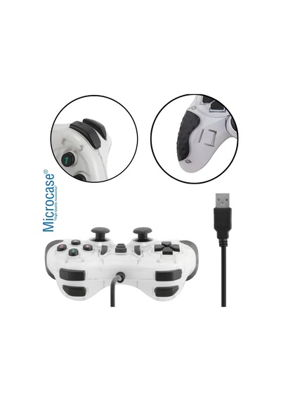 Tr Usb Kablolu Çift Titreşimli Pc Konsol Oyun Kolu Gamepad Joystick -al4630 Mavi Genel