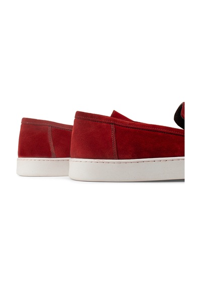 Deery Hakiki Süet Kırmızı Loafer Erkek Ayakkabı - 01865mkrmc01 Kırmızı