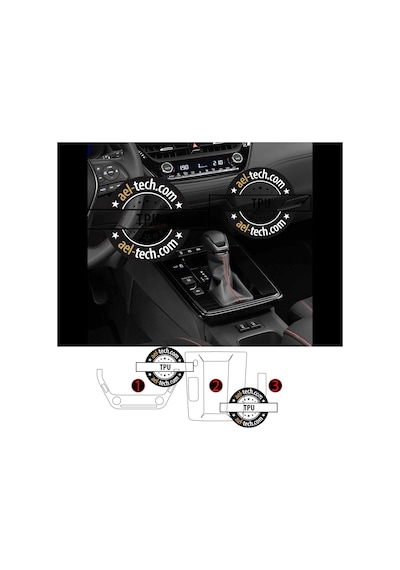 Toyota Corolla Cross Uyumlu Vites Etrafı,vites Göstergeve Klima Üstü Piano Black Tpu Koruyucu 3lü Se