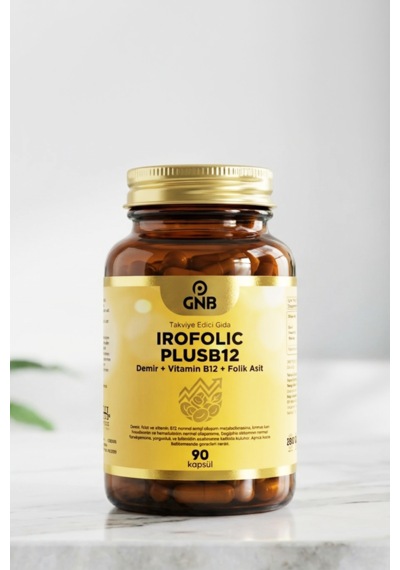 Gnb Irofolic Plus B12 Demir, Vitamin B12 Ve Folik Asit İçeren Takviye Edici Gıda 90 Kapsül