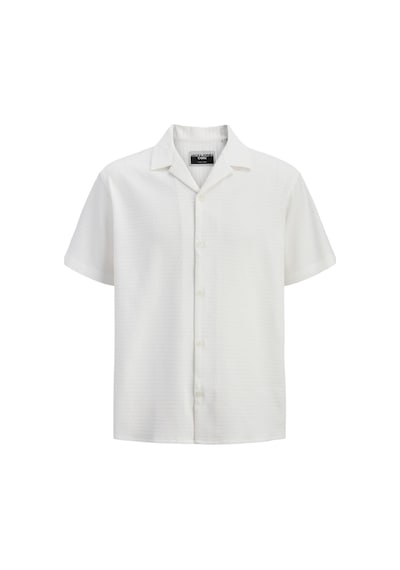 Jack & Jones Jcofusıon Performance Resort Erkek Kısa Kollu Yazlık Gömlek Krem
