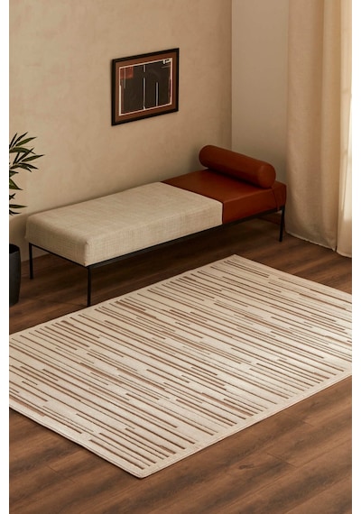 Kaşmir Halı 7/24 Iskandinav Greta Bej 80X150 CM Salon Mutfak Halısı Yolluk Kilim