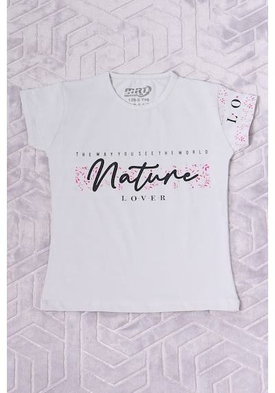 Hçm Kız Çocuk Tshirt Nature Baskılı Bisiklet Yaka E12 Gri