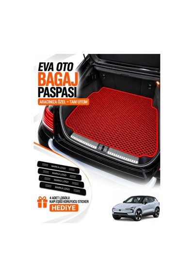 Volvo Ex 30 2024-2027 Uyumlu Eva Bagaj Paspası Araca Özel Kırmızı