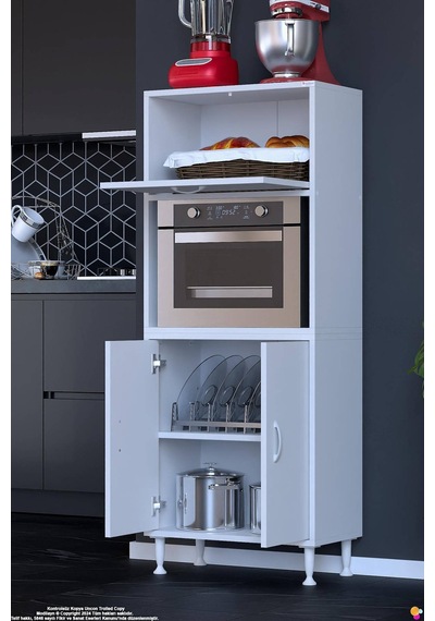 Rona 65 Cm Çok Amaçlı Mutfak Kiler Dolabı Raflı Mikrodalga Fırın Standı Banyo Dolabı 65x150x32 Cm Beyaz Rona 65 Cm Çok Amaçlı Mutfak Kiler Dolabı Raflı Mikrodalga Fırın Standı Banyo Dolabı 65x150x32 Cm Beyaz