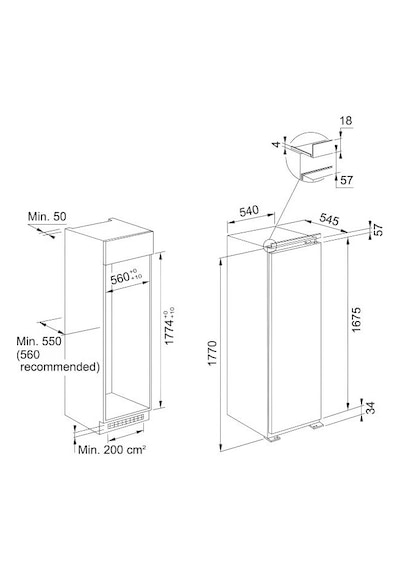 Franke FSDR 330 V E 306 L Soğutucu Ankastre Buzdolabı Beyaz