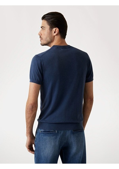 Cornell Erkek Lacivert Ipek Karışımlı T-shirt M4gr05z3dn1-g7v2 Lacivert
