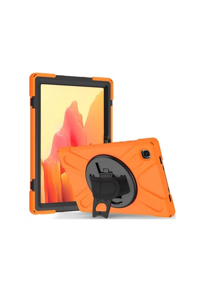 Samsung Galaxy T220 Tab A7 Lite 8.7 Kılıf Amazing Tablet Kapak - Turuncu Bant
