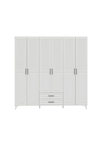 GuneyStore Sanat 6 Kapaklı Komple MDF Beyaz Gardırop GuneyStore Sanat 6 Kapaklı Komple MDF Beyaz Gardırop