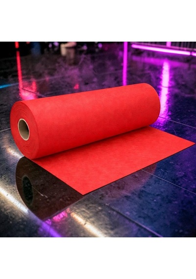 50 Metre Tek Parça 70 Cm Genişlik Elyaf Kırmızı Tela Kumaş Kırmızı Süsleme Kumaşı Mekan Dekor Kumaşı