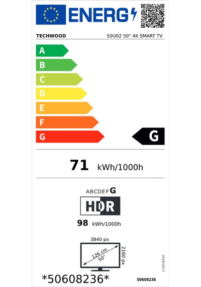 Techwood 50U02 50" 4K Ultra HD Smart LED TV