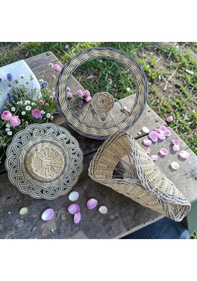 Handanrattan El Örgüsü Rattan Düğün Ve Dış Çekim Seti - 3'lü Düğün Seti Krem