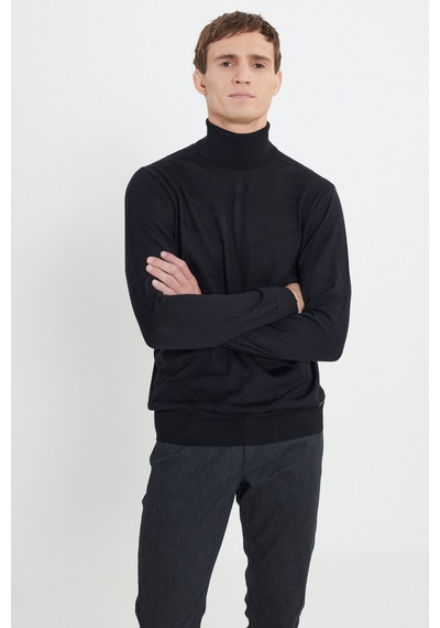 AC&Co / Altınyıldız Classics Erkek Sıyah Standart Fit Normal Kesim Tam Balıkçı Yaka Triko Kazak Siyah AC&Co / Altınyıldız Classics Erkek Sıyah Standart Fit Normal Kesim Tam Balıkçı Yaka Triko Kazak Siyah