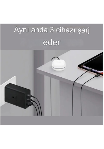 65w 3in1 2xpd+usb Ev Tipi Adaptör 3 Çıkışlı 65w - 25w - 15w