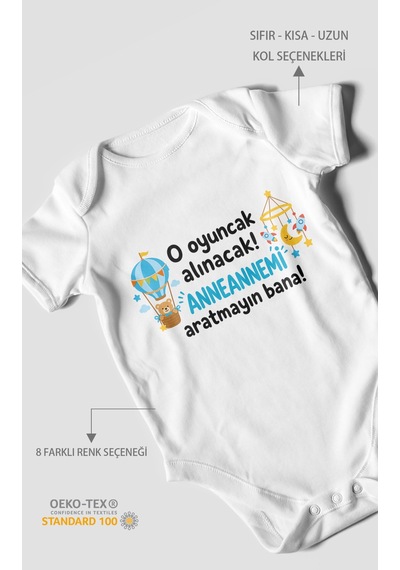 Morivokids Anneanneye Özel Kısa Kollu Bebek Body %100 Pamuk Zbn285-kk Beyaz