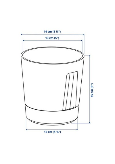 Ikea Vardtrad Sulama Düzenekli Saksı, Antrasit, İç/dış Mekan
