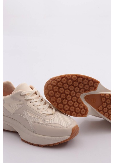 Dgn 83144 Kadin Sneaker Ayakkabi Bej