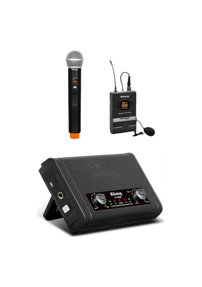 König K-302ey Kablosuz Mikrofon El + Yaka Uhf Çift Kanal - 8697314964129