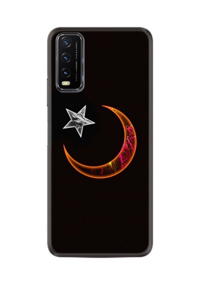Vivo Y12s Kılıf Resimli Desenli Silikon Platinium Series Ay Yıldız 1884