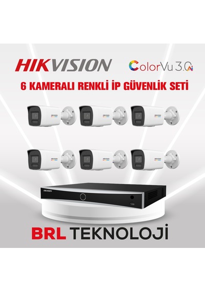 Hikvision 4 Mp 6 Kameralı Acusense Colorvu 3.0 Aı İp Güvenlik Kamera Seti Dahili Mikrofonlu
