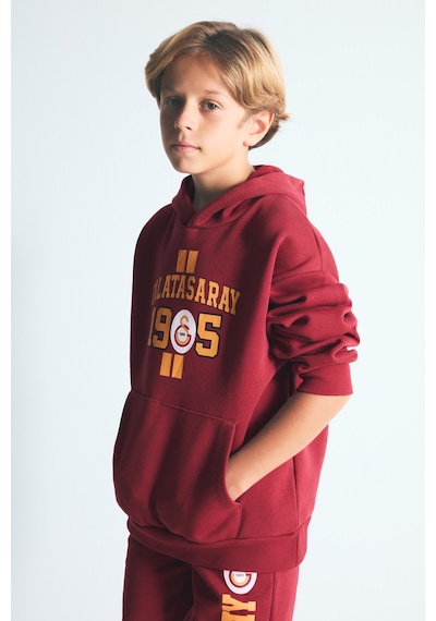 Defacto Galatasaray Baskılı Kanguru Cepli Kapüşonlu Sweatshirt Erkek Çocuk I6540a826wnrd119 Kırmızı-rd119