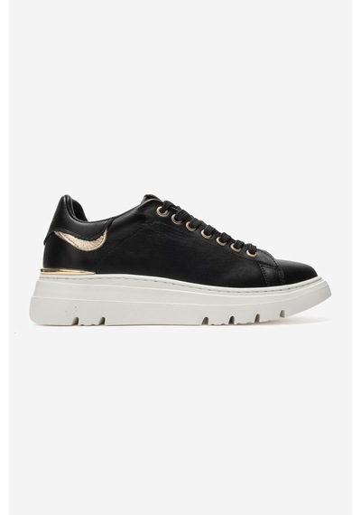 Luvi Shoes Bono Siyah Cilt Hakiki Deri Kadın Günlük Spor Ayakkabı