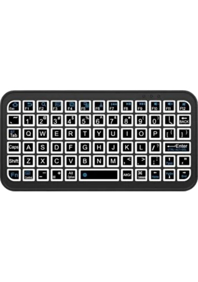 Mey İthalat Kompakt Siyah Rgb Işıklı Bluetooth Mini Klavye
