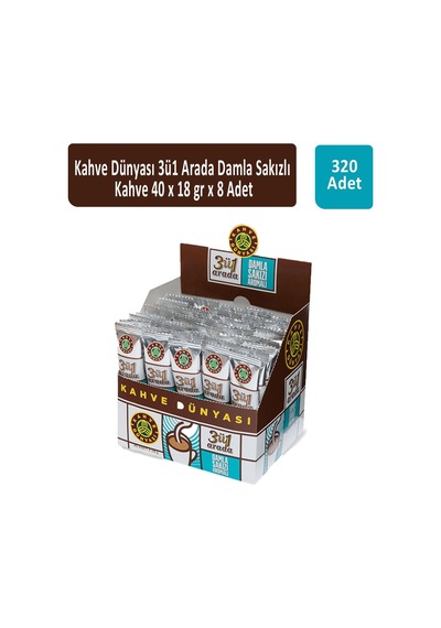 Kahve Dünyası 3ü1 Arada Damla Sakızlı Kahve 8'li 40 x 18 G