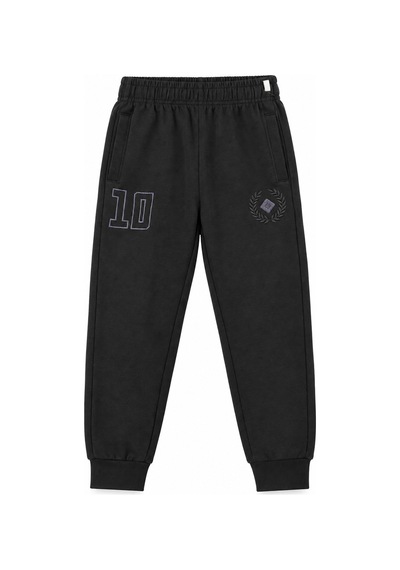 TOMMYLIFE Tommy Life Siyah Standart Fit İnce Unisex Çocuk Eşofman Altı 11318