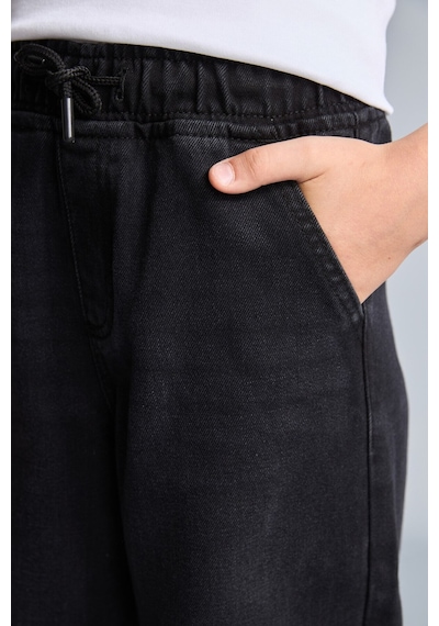 Defacto Beli Lastikli Düz Paça Yıkama Detaylı Jean Pantolon Erkek Çocuk H2157a826aunm40 Siyah-nm40