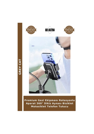 Premium Gezi Ekipmanı Rotasyonlu Aparat 360 Dikiz Aynası Bisiklet Motosiklet Telefon Tutucu Çok Renkli