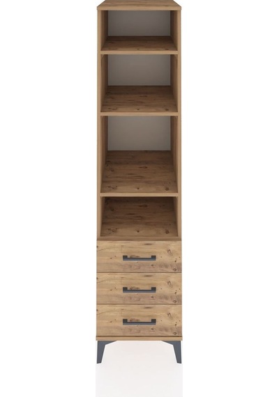 Kronos Dolap 4 Raflı 3 Çekmeceli 44x59x182 Çam-çam Atlas Çam