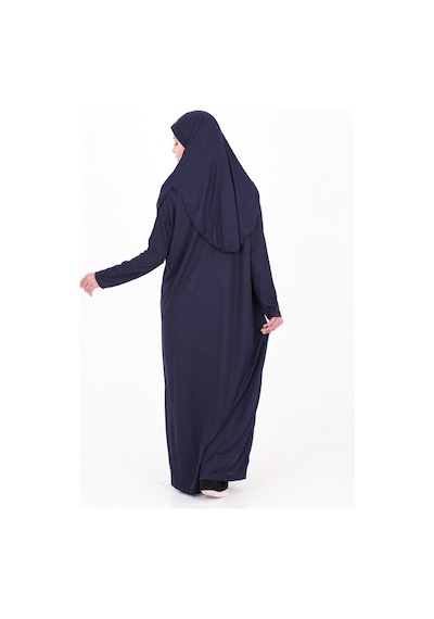 San Parco Tek Parça Namaz Elbisesi Boydan Giymeli Lacivert Çantalı