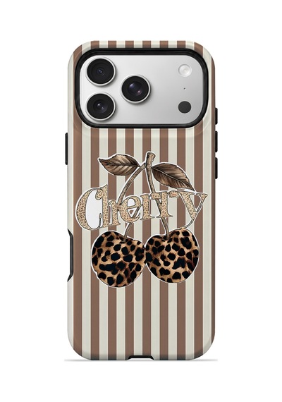 Velvoria Valestra Cherry Leopar Apple iPhone Uyumlu 17 Pro Darbe Korumalı Kılıf Valestra Select - Cherry Leopar