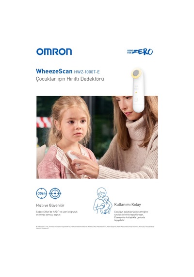 Omron Wheezescan Çocuklar İçin Hırıltı Dedektörü Hwz-1000t-e