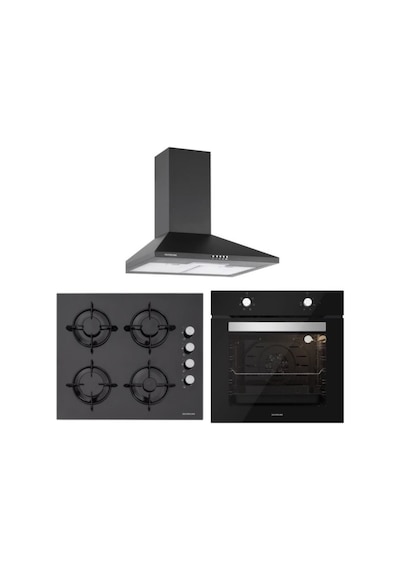 Silverline BO6501B01 - CS5349B01 - 2240 Conic 60 Siyah Ankastre Set