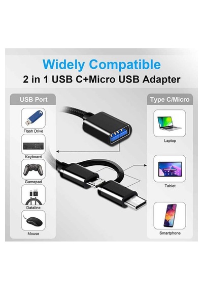 Tüm Cihazlar Akıllı Telefon Tablet Çoklayıcı 3'ü 1 Arada Otg Adaptör Usb 3.0+type-c + Micro Usb Hub