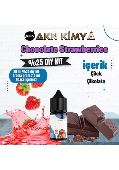 Chocolate Strawberries Yoğun Dıy Kit Çilek Çikolata Gıda Aroması %25 Oranda Aroma İçerir Hazır Değildir 30 Ml