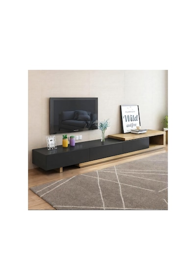 Oak Nero Tv Ünitesi Siyah - Meşe Oak Nero Tv Ünitesi Siyah - Meşe