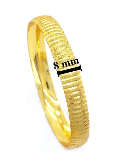 Altın Kaplama Çizgili Bilezik 0.8 Cm Blz-3051 Altın