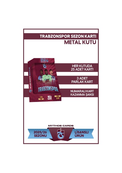 Trabzonspor 2025-26 Sezon Kartları - Metal Kutu