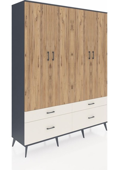 Hyperion Gardrop 10 Raflı 4 Çekmeceli 4 Kapaklı 176x44x221 Antrasit-çam/aytaşı Çam/aytaşı Hyperion Gardrop 10 Raflı 4 Çekmeceli 4 Kapaklı 176x44x221 Antrasit-çam/aytaşı Çam/aytaşı