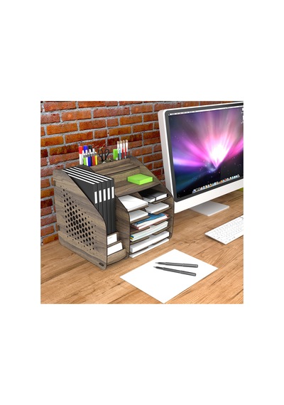 Fx-xl Hexa - 6 Renk - A4 Evrak Rafı Masaüstü Organizer Ceviz - 825756903 Ceviz