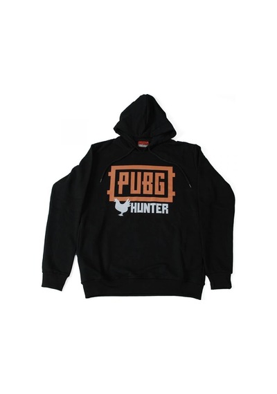 Pubg Chicken Hunter Kapüşonlu Sweatshirt Siyah Çok Renkli